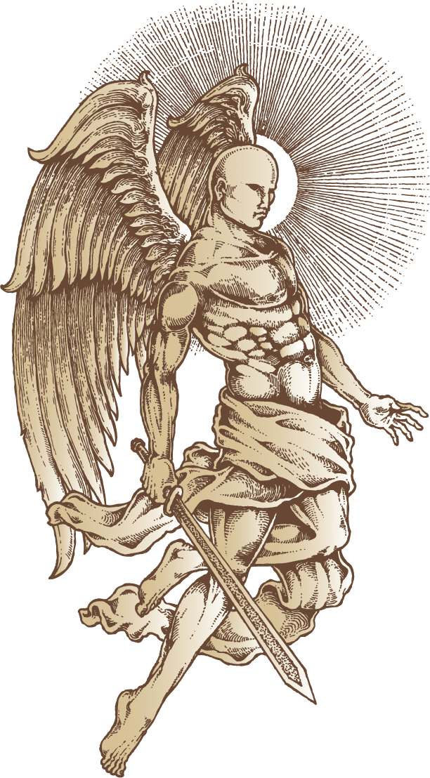 Gravure d'un ange sauveur